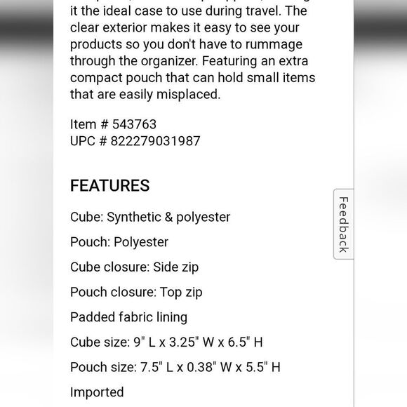 MyTagAlongs Clear Beauty Cube & Quilted Pouch - Picture 4 of 6